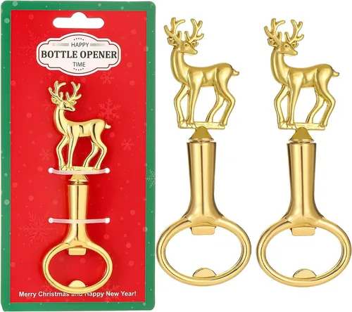 Vista 9 de Abrebotellas de cerveza de Navidad, abrebotellas de Navidad para mesa Decer, operador de botellas de cocina para suministros de Navidad, abridor