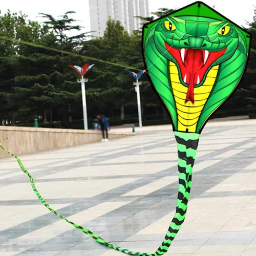 Vista 7 de HENGDA KITE Cometas de serpiente de gran potencia con línea voladora Cometa deportiva divertida al aire libre