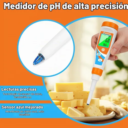 Vista 5 de UIUZMAR Medidor de pH inteligente para alimentos Kit de prueba de pH para masa madre y masa de pan Professional Spear Sensor Food Tester Digital