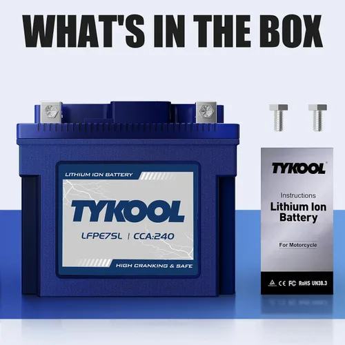 Vista 8 de YTZ7S / YTX7L, 12V 4Ah 240CCA LiFePO4 Batería de motocicleta, batería de deportes motorizados para Honda KTM Yamaha Harely, batería de litio