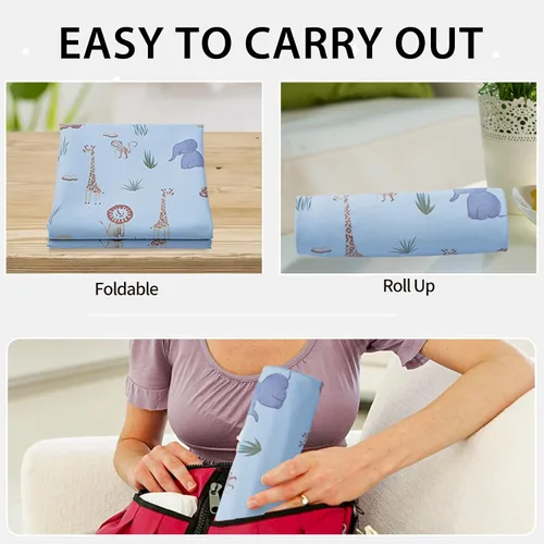 Vista 5 de Cambiador de bebé de cuero vegano - Cambiador portátil lavable, cambiador de viaje plegable para bebé, regalos de ducha para recién nacidos y niños