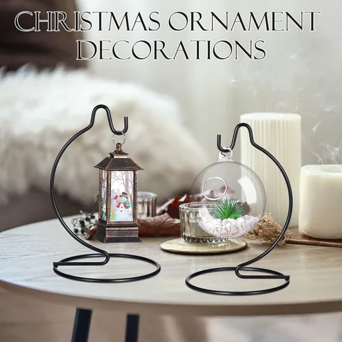 Vista 7 de Tatuo 10 piezas soportes de exhibición de adornos para Navidad, soportes para colgar adornos de bola de cristal, soportes de exhibición de terrario