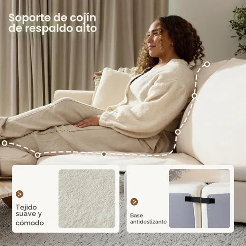 Vista 7 de Modular Sectional Cloud Sofa, No Assembly Oversized Boneless Couch, Beige
