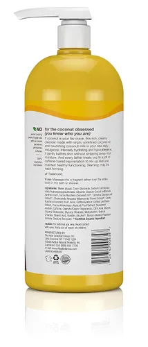 Vista 2 de Alba Botanica Jabón Corporal Muy Emoliente, Rescate de Coco, 32 Oz