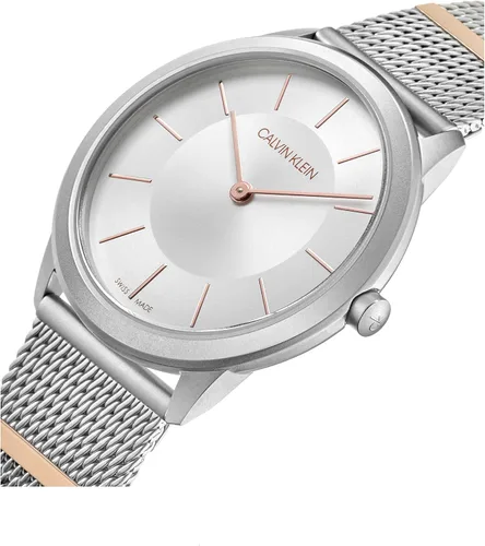 Vista 2 de Calvin Klein Minimal Reloj de pulsera de malla y segmentos para mujer