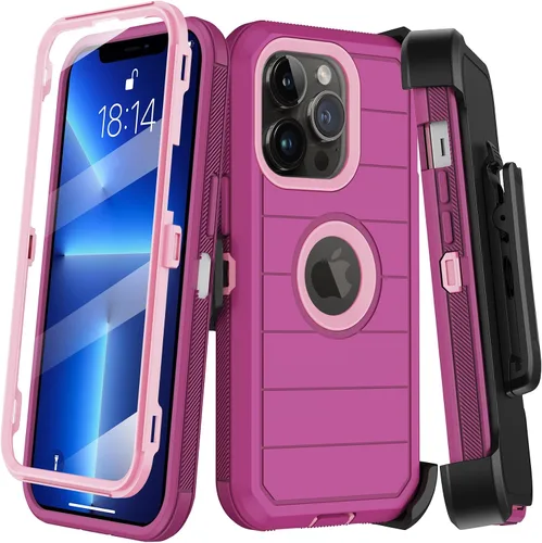 Vista 15 de KECAI Funda para iPhone 13 Mini con Protector de Pantalla Integrado, Funda con Clip para Cinturón, Resistente de Servicio Pesado a Prueba de Golpes