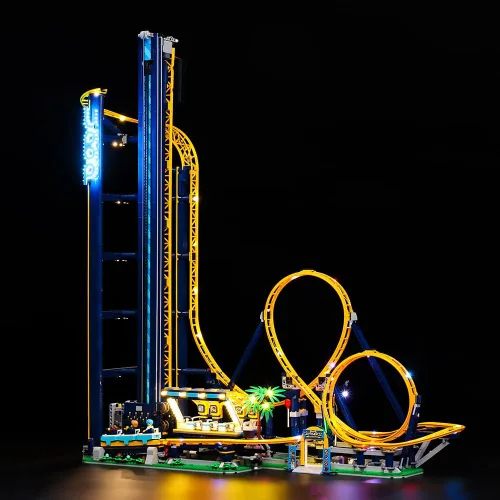 Vista 9 de Kit de luz LED RC compatible con Lego 10303, kit de iluminación decorativa para (Loop Coaster 10303) modelo de bloques de construcción