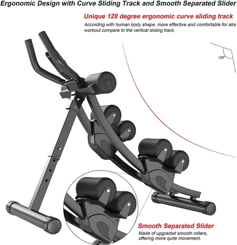 Vista 3 de Ab Machine Equipo de ejercicio multifuncional para gimnasio en casa, equipo de entrenamiento de abdominales ajustable en altura