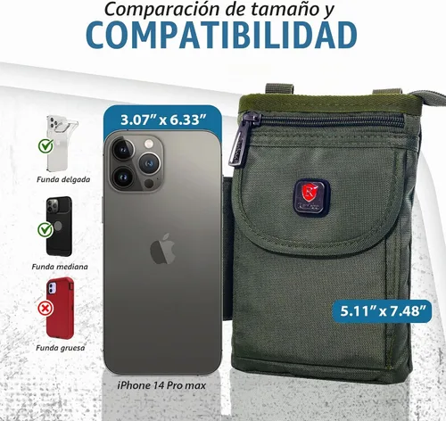 Vista 2 de Ranboo - Bolsa cruzada pequeña para cinturón de viaje, funda para teléfono celular, bolso para hombre