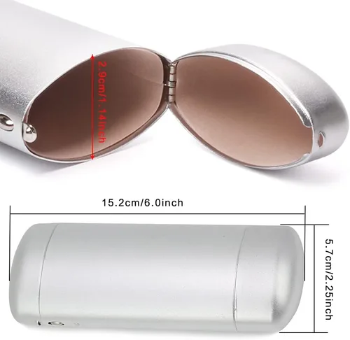 Vista 2 de EZESO - Estuche para gafas de aluminio, para marco pequeño, diseño de celosía