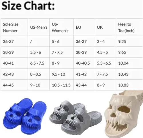 Vista 5 de Sandalias de baño unisex con diseño de calavera de una sola banda, sandalias de ducha antideslizantes de verano 2023 con suela gruesa