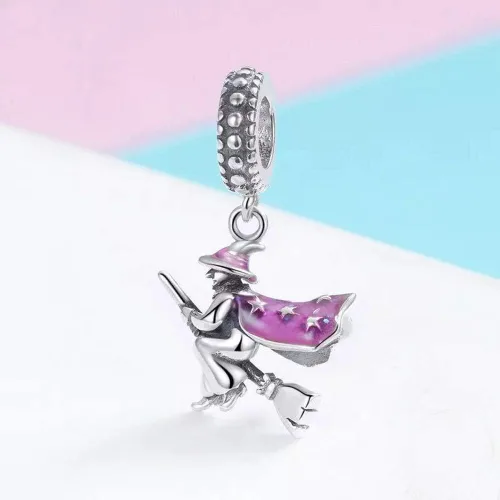 Vista 3 de Abalorio de plata de ley 925 envejecida con diseño de calavera para Halloween, pulsera y collar