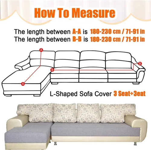 Vista 2 de ele ELEOPTION 2 piezas de fundas negras para sofá seccional en forma de L, fundas para chaise de sofá de almohada, funda elástica para sala de A