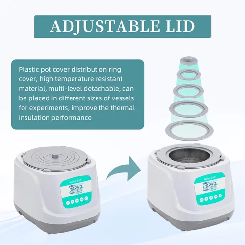 Vista 7 de Agitador magnético de baño de agua digital Calentador termostático Dispositivos de calefacción eléctrica Revestimiento de acero inoxidable 2.4L