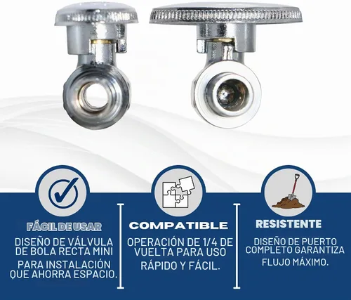 Vista 4 de Paquete de 1 válvula de bola XFITTING de 1/2 pulgada Mini Pex con mango de metal, 1/4 de vuelta
