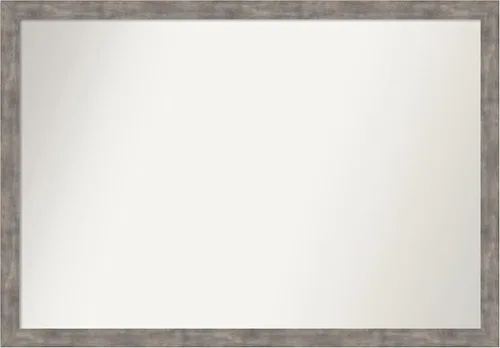 Vista 19 de Amanti Art Silver Bathroom Mirror for Over Sink, 26x45 Custom Made Marred Pewter Rectangle Vanity Mirror, Oversize Casual Wood Frame, Hangs Estaño