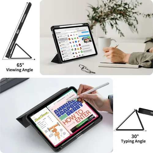 Vista 8 de Funda para iPad Air de 11 pulgadas M3/M2 (2025/2024), iPad Air 5/4 (2022/2020 5ª/4ª generación de 10.9 pulgadas) con soporte para lápiz, soporte