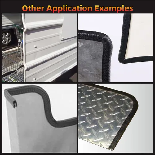 Vista 6 de Shine & Bright Auto Protector de borde de puerta de automóvil blanco de 32 pies con forma de U, tira de ribete con material de PVC y clips de metal