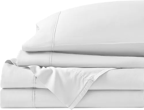 Vista 47 de Juego de cama de 5 piezas, 100% algodón egipcio de 600 hilos, fundas de almohada y sábana bajera con bolsillo extra profundo, ropa de cama suave