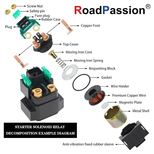 Vista 7 de Road Passion Relé solenoide de arranque para Yamaha Raptor 700 YFM700 2006-2012 Raptor 700R YFM700R 2008 2009 2010 2011 2012