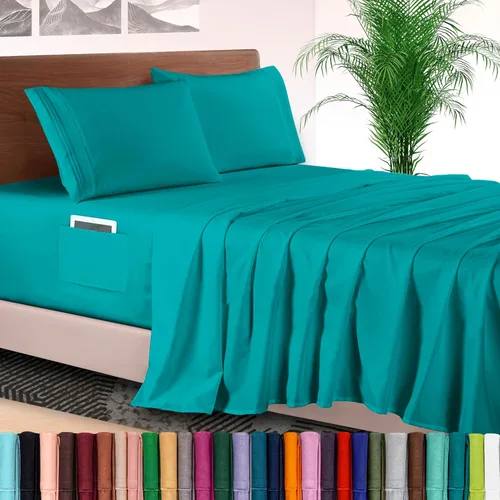 Vista 25 de Elegant Comfort - Juego de sábanas de lujo de 4 piezas - Ropa de cama de lujo de 1500 hilos, calidad de hotel prémium, microfibra, resistente a