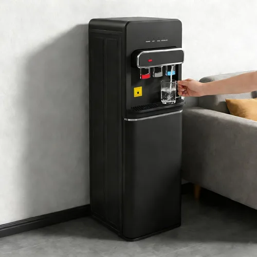 Vista 4 de Dispensador de agua de carga inferior, dispensador de agua caliente, fría y a temperatura ambiente para botellas de 5 galones, fácil carga