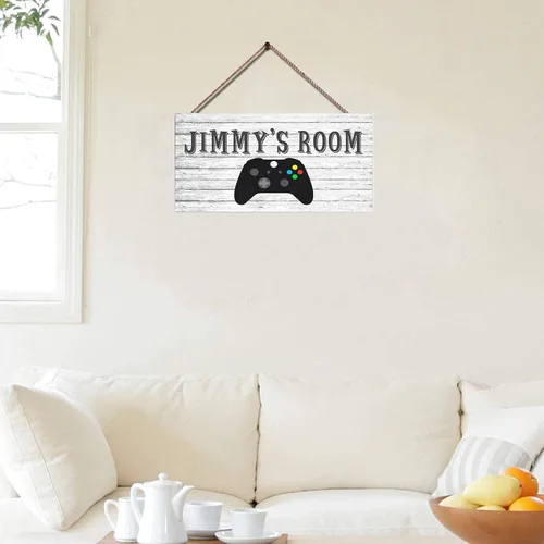 Vista 2 de Letreros personalizados, bonitos y divertidos letreros personalizados con diseño de gamepad para decoración de pared, exquisitos letreros