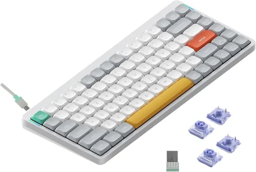 Vista 15 de NuPhy Air75 V2 Teclado mecánico portátil de 75% de bajo perfil, teclado inalámbrico, compatible con Bluetooth/2.4G/USB-C, teclados RGB Bluetooth