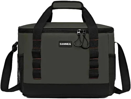 Vista 26 de Backpack Cooler Insulated Leakproof, Soft Cooler Backpack for Beach Beige - Negro - Marrón-01