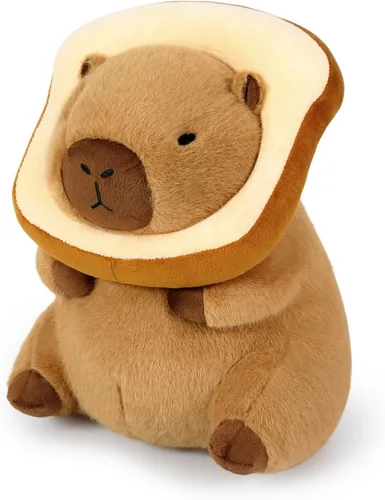 Vista 11 de Ditucu Bonita almohada de felpa Capybara naranja con mochila de tortuga, animales de peluche, juguetes de peluche Capibara, regalos para niños