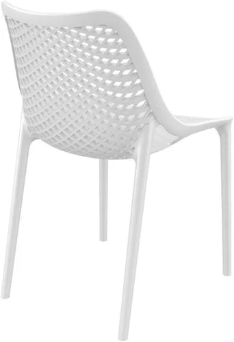 Vista 3 de Compamia Silla de comedor para patio al aire libre en color blanco (juego de 2)