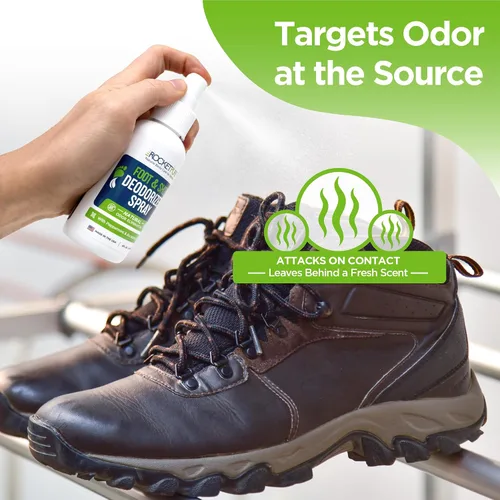 Vista 4 de Desodorante de pies y zapatos en aerosol, menta natural, combate el olor y el hedor causado por bacterias, aerosol refrescante, mejor que polvos