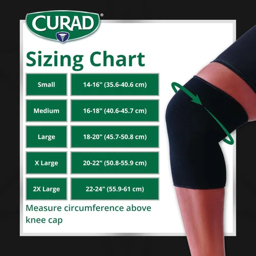 Vista 5 de CURAD Soporte de Rodilla para Hombres y Mujeres, Elástico, de Ponerse por Encima, Rodillera para Dolor de Rodilla al Correr, Rodillera Deportiva