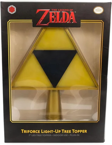 Vista 2 de The Legend of Zelda Adorno de árbol de vacaciones iluminado con trifuerza de 7 pulgadas, amarillo (SRI-SI1428-C)