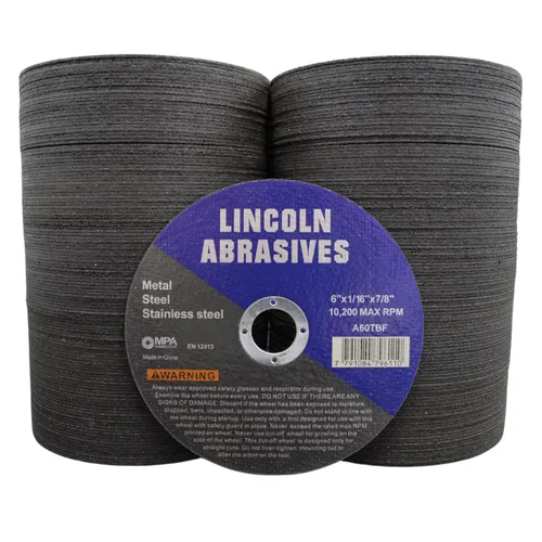 Vista 7 de 25 piezas de ruedas de corte Lincoln Abrasives Metal y acero inoxidable de 4.5" x 1/16" x 7/8