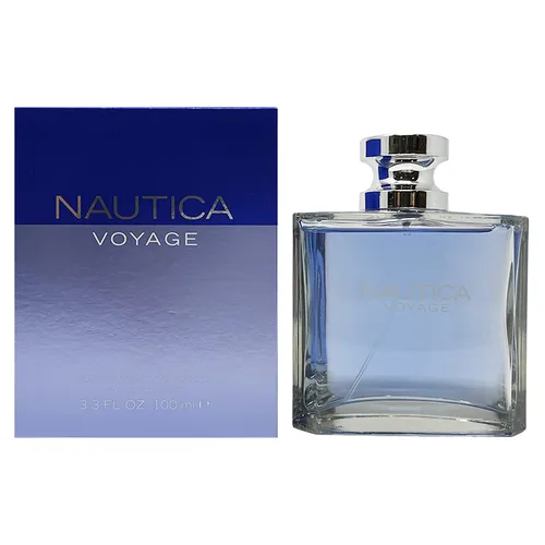 Vista 2 de Nautica Voyage Eau De Toilette para hombre, fresco, romántico, aroma afrutado, notas acuáticas de manzana, loto de agua, madera de cedro y almizcle