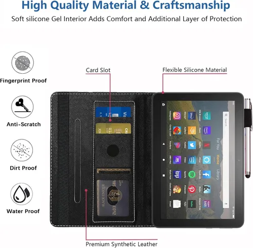 Vista 6 de Funda para tablet Amazon Fire HD 8/Fire HD 8 Plus (10ª generación, versión 2020), diseño de palomas con frase inspiradora «Be a Flamingo in a