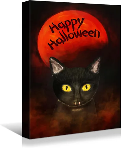 Vista 16 de Wewejia -Lienzo de Halloween pintura de pared de máscara de Halloween rojo/azul fantasma imagen póster impresiones de Halloween arte de pared