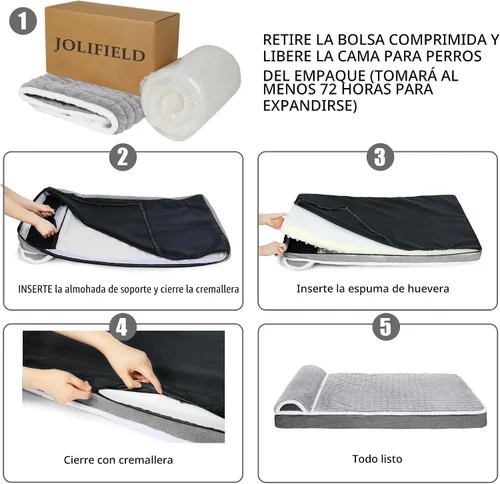 Vista 8 de Almohada ortopédica para perros medianos, sofá cama para mascotas