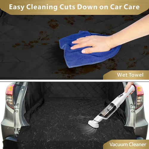 Vista 6 de F-color Funda para compartimiento de carga para SUV para perros - Forro de carga para mascotas impermeable con solapas laterales, cubierta de carga