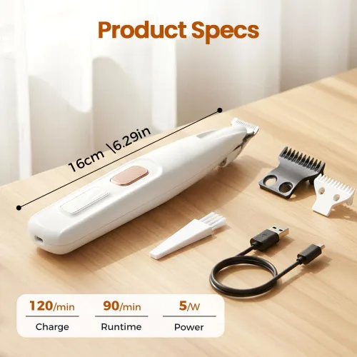 Vista 6 de Pet MicroPrecision - Recortadora de patas de perro con luz LED, afeitadora de pelo impermeable para perros y gatos, recargable e inalámbrica para 1