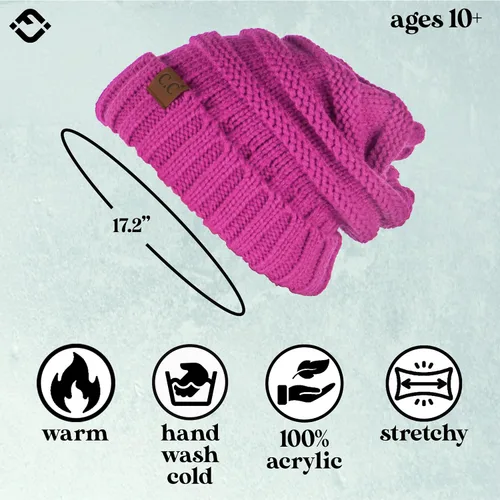 Vista 176 de Funky Junque Gorro de moda de punto trenzado de talla extragrande, grueso, abrigado, suave y holgado
