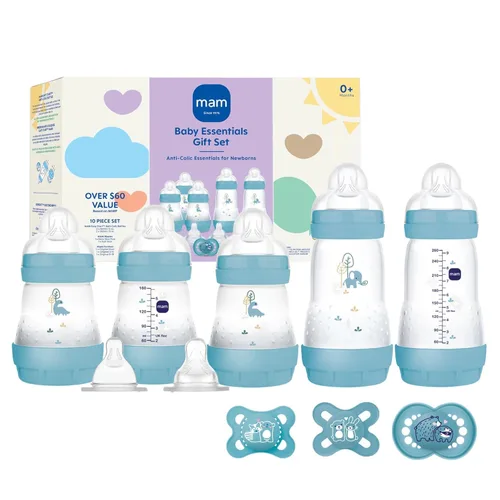 Vista 10 de MAM Newborn Essentials - Juego de alimentación mate con botellas anticólicos Easy Start de 5 onzas, autoferilizantes, chupetes de 0 a 3 meses