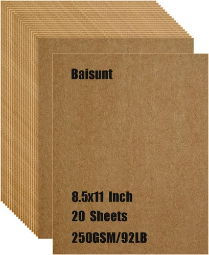Vista 8 de Baisunt 20 hojas de cartulina negra de 250 g/m²/92 lb, papel grueso en blanco para proyectos de arte DIY, álbum de recortes, elaboración de tarjetas