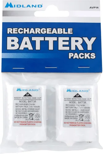 Vista 3 de Midland® Paquetes de baterías recargables AVP14 LXT600, T50 T60, Blanco, 3.15x 2.3X 0.5