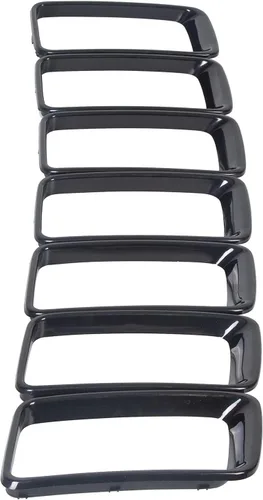 Vista 2 de Insertos de rejilla para parrilla 2014-2018 compatible con Jeep Cherokee Negro Kit de molduras de parrilla Kit de anillos 7 piezas (negro)