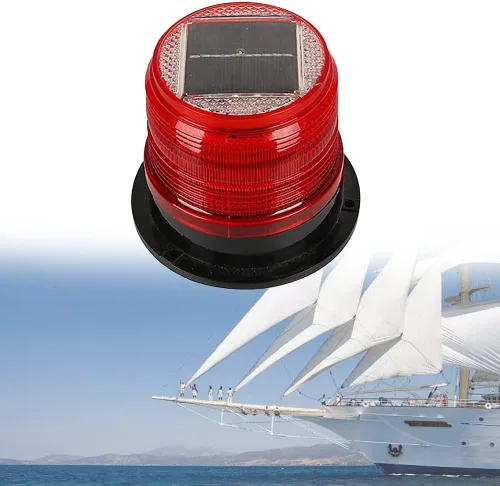 Vista 9 de DYK&NX Luz LED de ancla de navegación marina para yate con carga solar, material PC, impermeable y a prueba de polvo para luces de proa y popa
