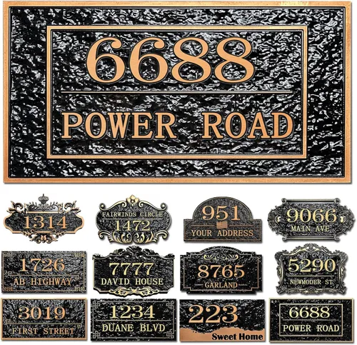 Vista 22 de Placa personalizada de dirección de casa, letrero de dirección de nombre de calle personalizado para números de casa, placa para buzón de garaje