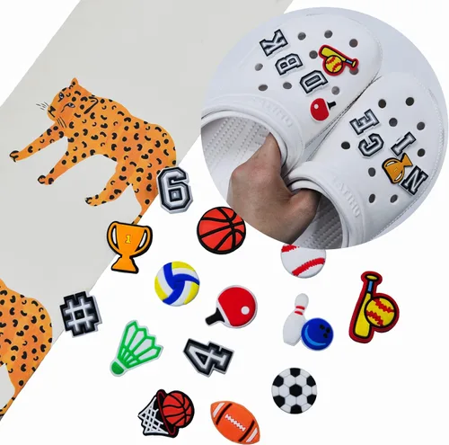 Vista 2 de Lote de 60 100 dijes de decoración de zapatos diferentes para zuecos para niños y niñas, números del 0 al 9 número del alfabeto A-Z, controlador