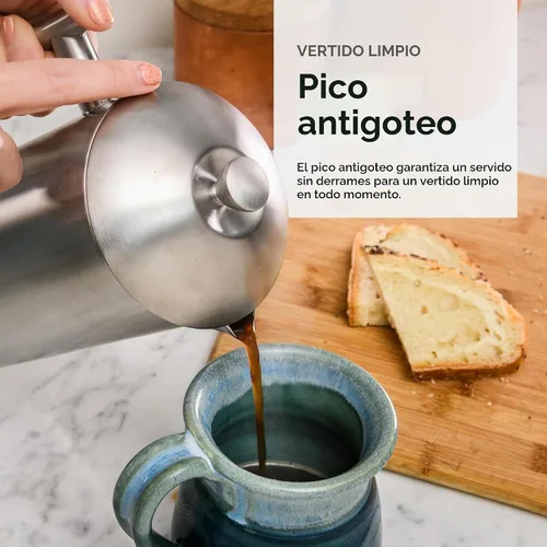 Vista 5 de Frieling Prensa de café de acero inoxidable de doble pared, 17 onzas, cafetera de prensa francesa aislada para acampar y viajes, diseño no plástico